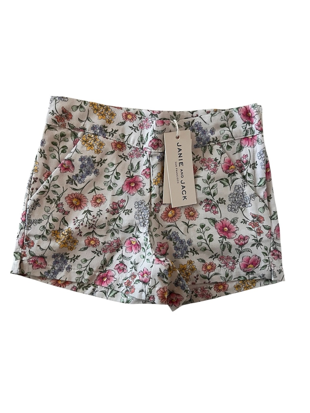Janie and Jack White Floral Print Girls' Shorts